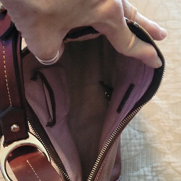 Dooney & Bourke Brown Leather Shoulder Bag - Picture 2 of 6